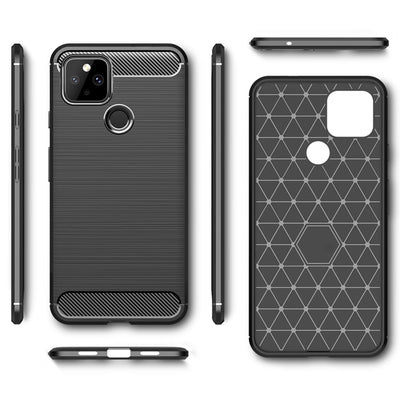 NALIA Silikonhülle für Google Pixel 5 – Rutschfest & Matt – VORTEX (Gebürstete Optik & Carbon Design) – Marke aus Berlin Default Title NALIA Protective Hülle
