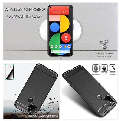 NALIA Silikonhülle für Google Pixel 5 – Rutschfest & Matt – VORTEX (Gebürstete Optik & Carbon Design) – Marke aus Berlin Default Title NALIA Protective Hülle