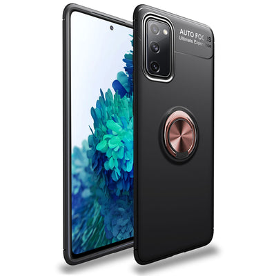 NALIA Ring Handyhülle kompatibel mit Samsung Galaxy S20 FE Hülle, Silikon Cover mit 360-Grad Finger-Halter für magnetische KFZ-Halterung, Schutzhülle Phone Case Handy-Tasche Bumper Rose Gold NALIA Protective Hülle