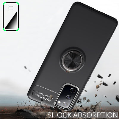 NALIA Ring Handyhülle kompatibel mit Samsung Galaxy S20 FE Hülle, Silikon Cover mit 360-Grad Finger-Halter für magnetische KFZ-Halterung, Schutzhülle Phone Case Handy-Tasche Bumper Rose Gold NALIA Protective Hülle