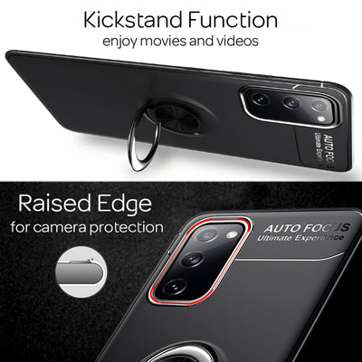 NALIA Ring Handyhülle kompatibel mit Samsung Galaxy S20 FE Hülle, Silikon Cover mit 360-Grad Finger-Halter für magnetische KFZ-Halterung, Schutzhülle Phone Case Handy-Tasche Bumper Rose Gold NALIA Protective Hülle