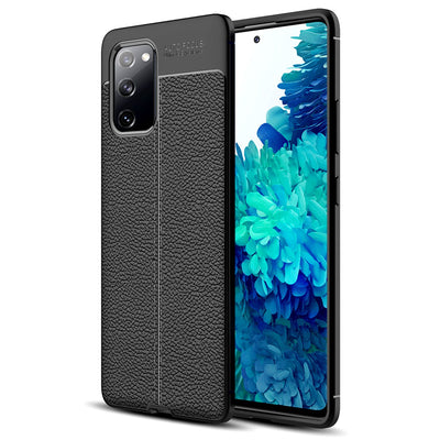 NALIA Design Case kompatibel mit Samsung Galaxy S20 FE Hülle, Leder Look Stylische Handyhülle Stoßfeste Silikon Schutzhülle, Slim Phone Backcover Dünne Handy-Tasche Cover Bumper Robust - Schwarz Default Title NALIA Protective Hülle