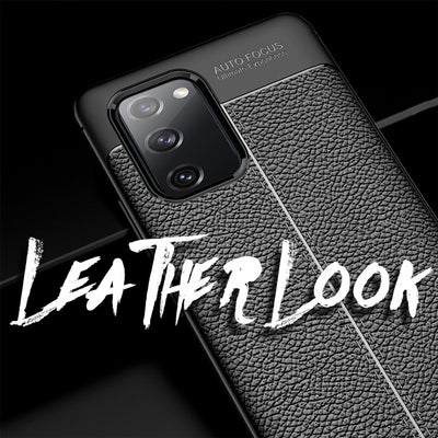 NALIA Design Case kompatibel mit Samsung Galaxy S20 FE Hülle, Leder Look Stylische Handyhülle Stoßfeste Silikon Schutzhülle, Slim Phone Backcover Dünne Handy-Tasche Cover Bumper Robust - Schwarz Default Title NALIA Protective Hülle