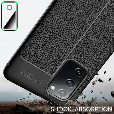 NALIA Design Case kompatibel mit Samsung Galaxy S20 FE Hülle, Leder Look Stylische Handyhülle Stoßfeste Silikon Schutzhülle, Slim Phone Backcover Dünne Handy-Tasche Cover Bumper Robust - Schwarz Default Title NALIA Protective Hülle