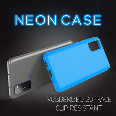 NALIA Neon Silikonhülle für Samsung Galaxy S20 FE – Soft-Touch & Signal-Neon – NEONSHOCK (Matte Schutzhülle) – Marke aus Berlin Blau NALIA Protective Hülle