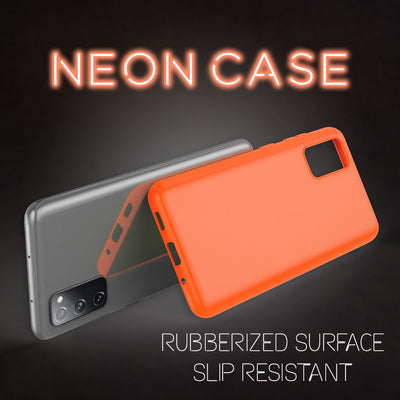 NALIA Neon Silikonhülle für Samsung Galaxy S20 FE – Soft-Touch & Signal-Neon – NEONSHOCK (Matte Schutzhülle) – Marke aus Berlin Orange NALIA Protective Hülle
