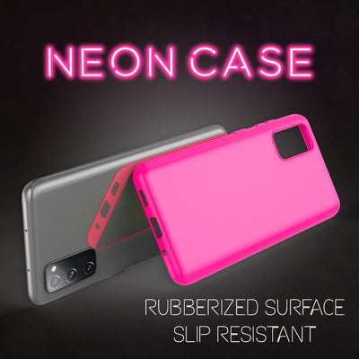NALIA Neon Silikonhülle für Samsung Galaxy S20 FE – Soft-Touch & Signal-Neon – NEONSHOCK (Matte Schutzhülle) – Marke aus Berlin Pink NALIA Protective Hülle
