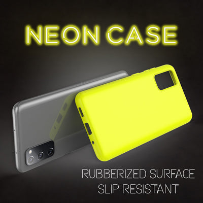 NALIA Neon Silikonhülle für Samsung Galaxy S20 FE – Soft-Touch & Signal-Neon – NEONSHOCK (Matte Schutzhülle) – Marke aus Berlin Gelb NALIA Protective Hülle