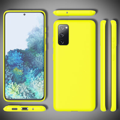 NALIA Neon Silikonhülle für Samsung Galaxy S20 FE – Soft-Touch & Signal-Neon – NEONSHOCK (Matte Schutzhülle) – Marke aus Berlin Gelb NALIA Protective Hülle