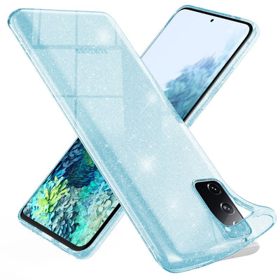 NALIA Glitzerhülle für Samsung Galaxy S20 FE – Funkelndes Silikon Case – DAZZLIN (Transparent & Stoßfest) – Marke aus Berlin Blau NALIA Transparente Hülle