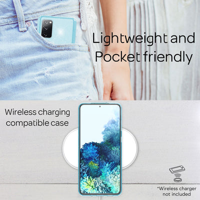 NALIA Glitzerhülle für Samsung Galaxy S20 FE – Funkelndes Silikon Case – DAZZLIN (Transparent & Stoßfest) – Marke aus Berlin Blau NALIA Transparente Hülle