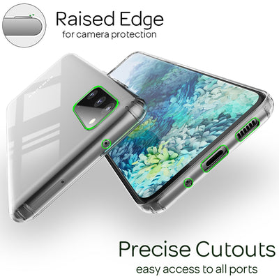 NALIA Transparente Hülle für Samsung Galaxy S20 – Harte Rückseite & Silikon Rand – IGNITE (Stoßfeste Handyhülle & Verstärkte Ecken) – Marke aus Berlin Default Title NALIA Transparente Hülle