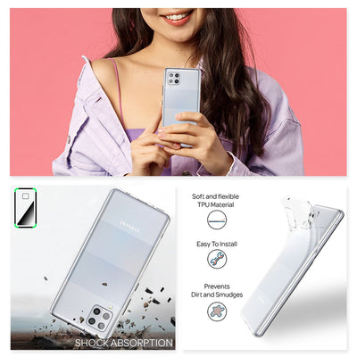 NALIA Transparente Silikonhülle für Samsung Galaxy A42 5G – Anti-Gelb & Rutschfest – GLAZE (Handyhülle Kristallklar, Schlank & Stoßfest) – Marke aus Berlin Default Title NALIA Transparente Hülle