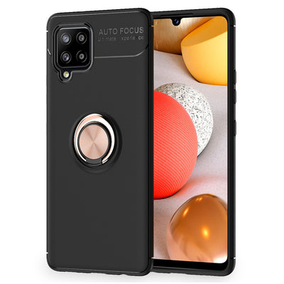 NALIA Ringhülle für Samsung Galaxy A42 5G – Ring-Ständer 360° & für Magnet-Halter – GRIP360 (Mattiertes Silikon Case) – Marke aus Berlin Rose Gold NALIA Protective Hülle