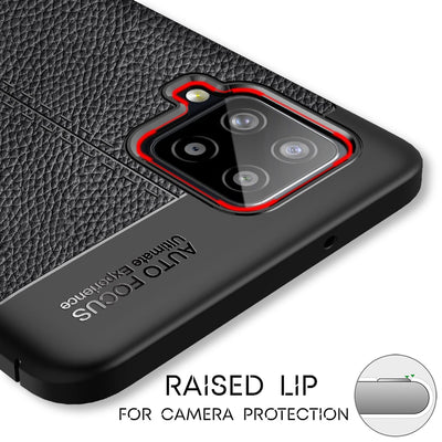 NALIA Design Case kompatibel mit Samsung Galaxy A42 5G Hülle, Leder Look Stylische Handyhülle Stoßfeste Silikon Schutzhülle, Slim Phone Backcover Skin Dünne Handy-Tasche Cover Robust - Schwarz Default Title NALIA Protective Hülle