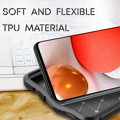NALIA Design Case kompatibel mit Samsung Galaxy A42 5G Hülle, Leder Look Stylische Handyhülle Stoßfeste Silikon Schutzhülle, Slim Phone Backcover Skin Dünne Handy-Tasche Cover Robust - Schwarz Default Title NALIA Protective Hülle