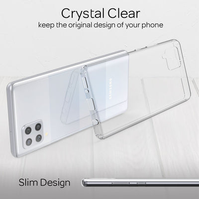 NALIA Transparente Hülle für Samsung Galaxy A42 5G – Harte Rückseite & Silikon Rand – IGNITE (Stoßfeste Handyhülle & Verstärkte Ecken) – Marke aus Berlin Default Title NALIA Transparente Hülle