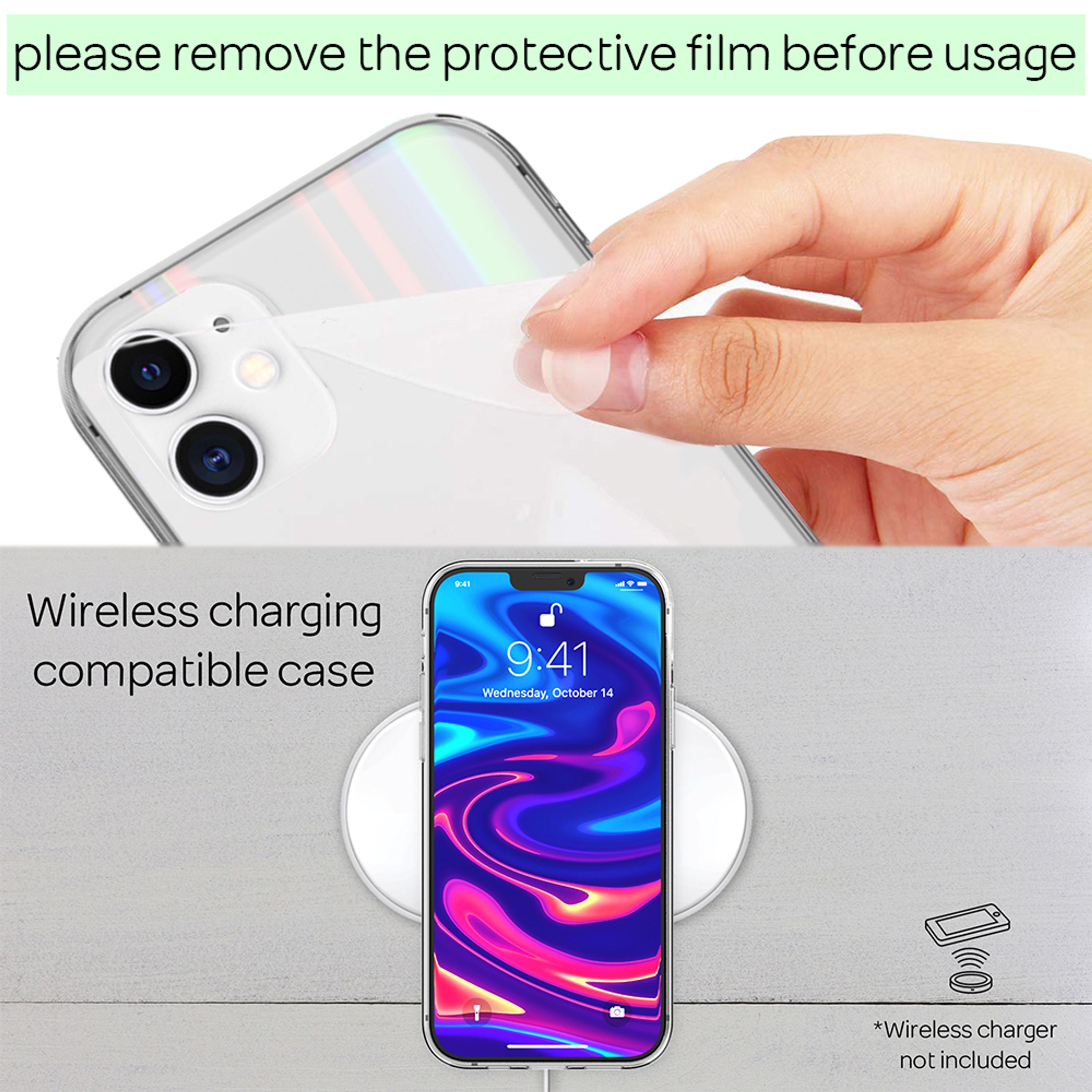 NALIA Klare Regenbogen Hülle für iPhone 12 mini, Rainbow Case Handy Schutz Cover Default Title NALIA