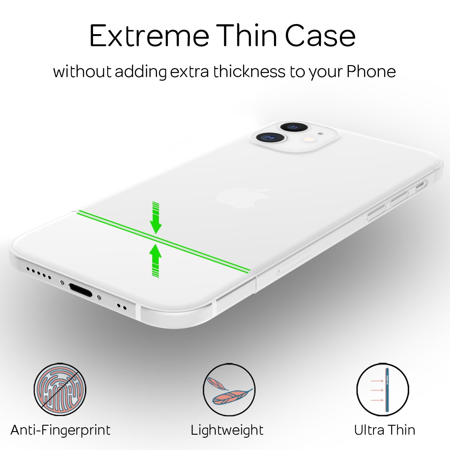 NALIA Extra Dünn Hard Case für iPhone 12 Mini, Ultra Slim Handy Hülle Cover Etui Weiß NALIA SlimFit Hülle