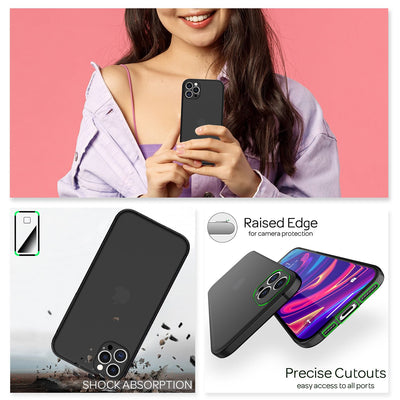iPhone 12 Pro Handyhülle Hardcase NALIA Case Cover klar transparent dünn Schwarz NALIA SlimFit Hülle