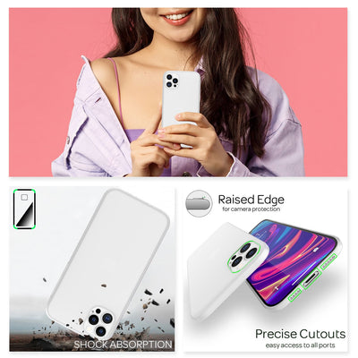 NALIA Ultra Slim Hardcase für iPhone 12 Pro Max – Matt-Transparent & 0.3mm Dünn – PHANTOM (Dünnes Cover & Kamera-Vollschutz) – Marke aus Berlin Weiß NALIA SlimFit Hülle