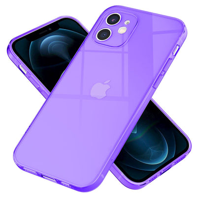 NALIA Neon Silikonhülle für iPhone 12 – Knallige Signal-Farbe & Linsenschutz – VIBE (Transparentes Case) – Marke aus Berlin Lila NALIA Neon Hülle