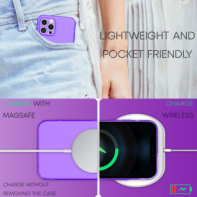 NALIA Neon Silikonhülle für iPhone 12 Pro Max – Knallige Signal-Farbe & Linsenschutz – VIBE (Transparentes Case) – Marke aus Berlin Lila NALIA Neon Hülle
