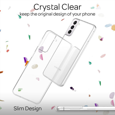 NALIA Transparente Silikonhülle für Samsung Galaxy S21 – Anti-Gelb & Rutschfest – GLAZE (Handyhülle Kristallklar, Schlank & Stoßfest) – Marke aus Berlin Default Title NALIA Transparente Hülle