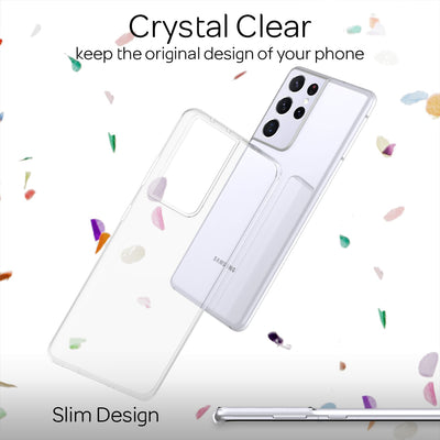 NALIA Transparente Silikonhülle für Samsung Galaxy S21 Ultra – Anti-Gelb & Rutschfest – GLAZE (Handyhülle Kristallklar, Schlank & Stoßfest) – Marke aus Berlin Default Title NALIA Transparente Hülle