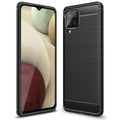 NALIA Silikonhülle für Samsung Galaxy A12 – Rutschfest & Matt – VORTEX (Gebürstete Optik & Carbon Design) – Marke aus Berlin