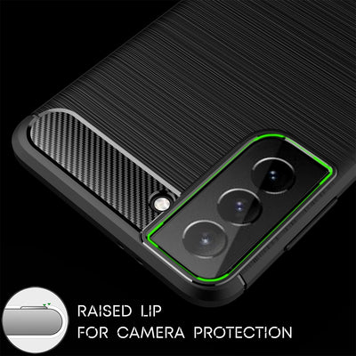NALIA Silikonhülle für Samsung Galaxy S21 Plus – Rutschfest & Matt – VORTEX (Gebürstete Optik & Carbon Design) – Marke aus Berlin Default Title NALIA Protective Hülle