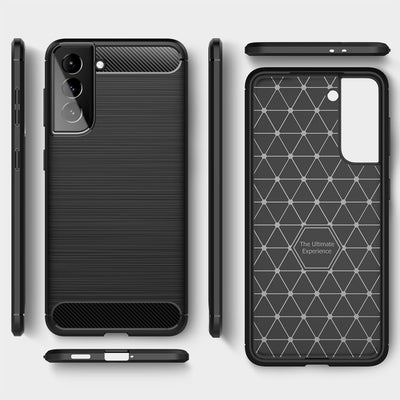 NALIA Silikonhülle für Samsung Galaxy S21 Plus – Rutschfest & Matt – VORTEX (Gebürstete Optik & Carbon Design) – Marke aus Berlin Default Title NALIA Protective Hülle