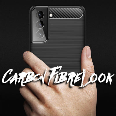 NALIA Silikonhülle für Samsung Galaxy S21 – Rutschfest & Matt – VORTEX (Gebürstete Optik & Carbon Design) – Marke aus Berlin Default Title NALIA Protective Hülle