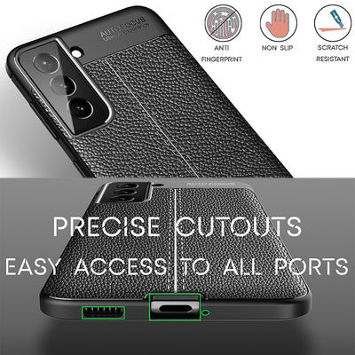 NALIA Leder-Optik Silikon Case für Samsung Galaxy S21 – Griffig & Matt – BARRON Handyhülle (Anti-Fingerprint, Stoßfest & Robust) – Marke aus Berlin Default Title NALIA Protective Hülle