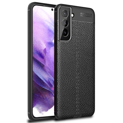 NALIA Design Case kompatibel mit Samsung Galaxy S21 Plus Hülle, Leder Look Stylische Handyhülle Stoßfeste Silikon Schutzhülle, Slim Phone Backcover Skin Dünne Handy-Tasche Cover Robust - Schwarz Default Title NALIA Protective Hülle