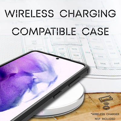 NALIA Design Case kompatibel mit Samsung Galaxy S21 Plus Hülle, Leder Look Stylische Handyhülle Stoßfeste Silikon Schutzhülle, Slim Phone Backcover Skin Dünne Handy-Tasche Cover Robust - Schwarz Default Title NALIA Protective Hülle