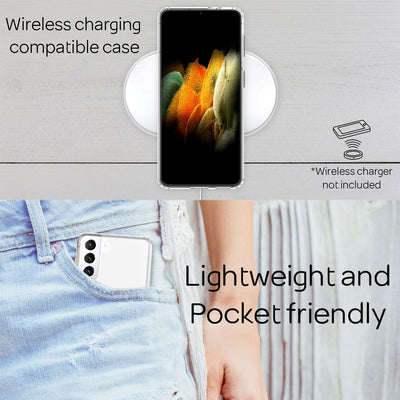 NALIA Transparente Hülle für Samsung Galaxy S21 – Harte Rückseite & Silikon Rand – IGNITE (Stoßfeste Handyhülle & Verstärkte Ecken) – Marke aus Berlin Default Title NALIA Transparente Hülle