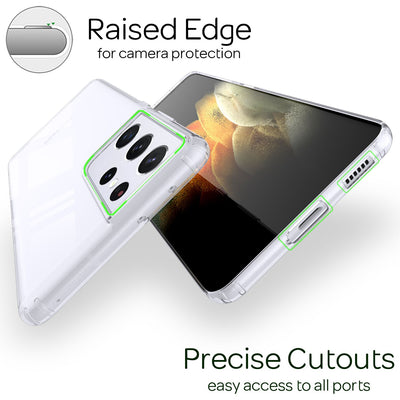 NALIA Transparente Hülle für Samsung Galaxy S21 Ultra – Harte Rückseite & Silikon Rand – IGNITE (Stoßfeste Handyhülle & Verstärkte Ecken) – Marke aus Berlin Default Title NALIA Transparente Hülle