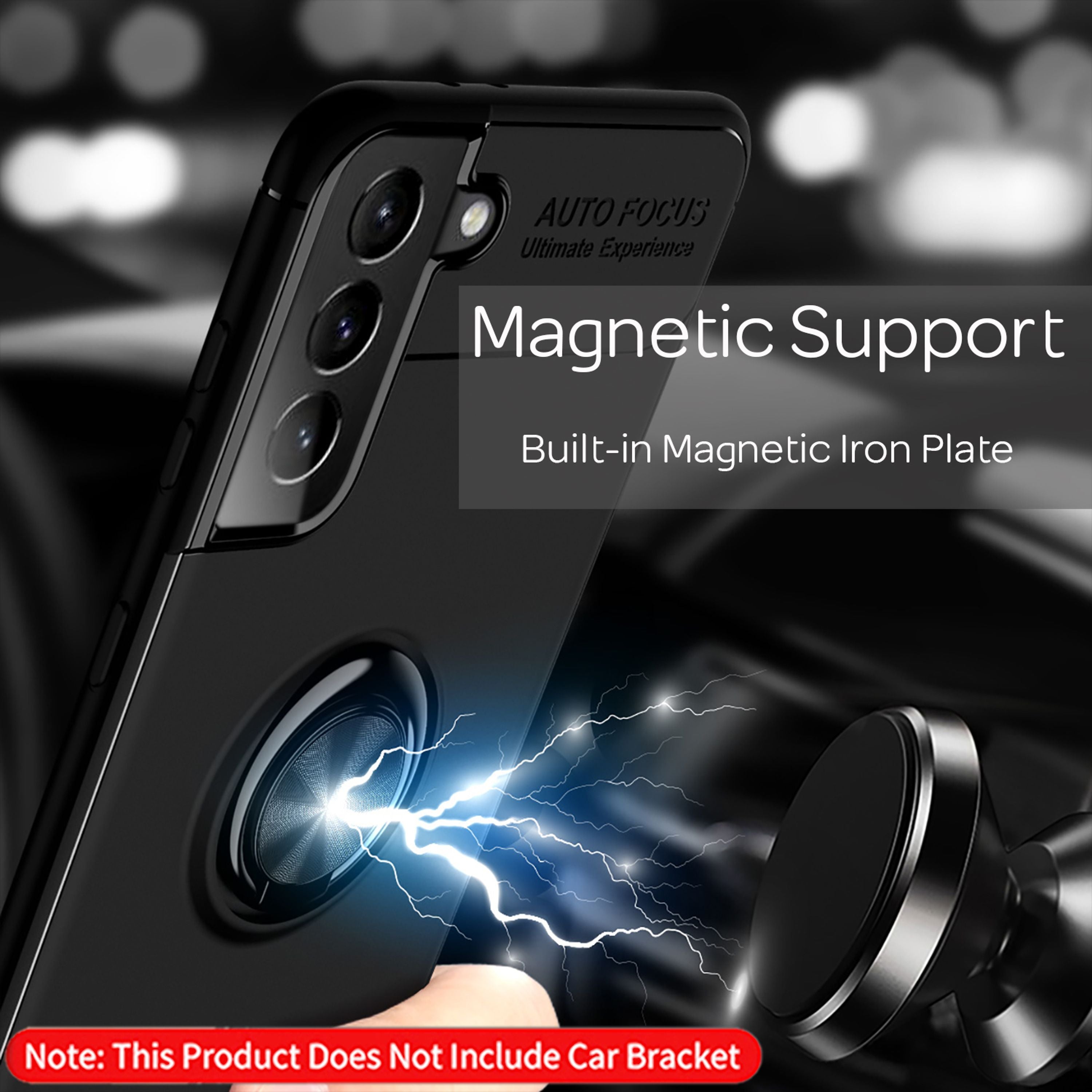 NALIA Ring Hülle Samsung Galaxy S21 Plus Case 360° KFZ-Halter stoßfest NALIA Protective Hülle