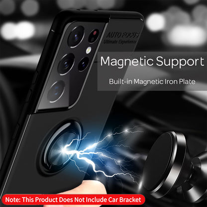 NALIA Ring Handy Hülle für Samsung Galaxy S21 Ultra, Schutz Case Tasche Bumper Schwarz NALIA Protective Hülle