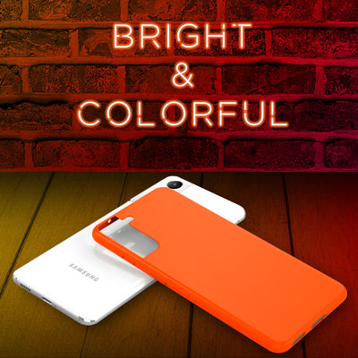 NALIA Neon Silikonhülle für Samsung Galaxy S21 – Soft-Touch & Signal-Neon – NEONSHOCK (Matte Schutzhülle) – Marke aus Berlin Orange NALIA Neon Hülle