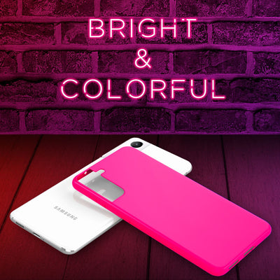 NALIA Neon Silikonhülle für Samsung Galaxy S21 – Soft-Touch & Signal-Neon – NEONSHOCK (Matte Schutzhülle) – Marke aus Berlin Pink NALIA Neon Hülle