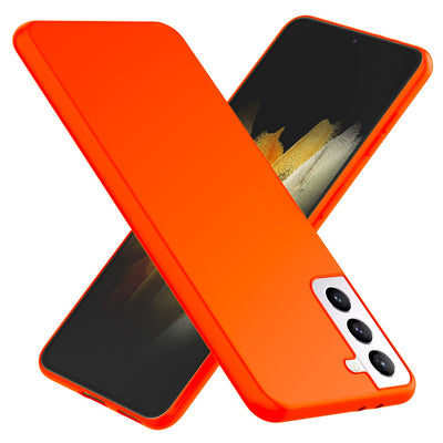 NALIA Neon Silikonhülle für Samsung Galaxy S21 Plus – Soft-Touch & Signal-Neon – NEONSHOCK (Matte Schutzhülle) – Marke aus Berlin Orange NALIA Protective Hülle