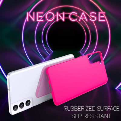 NALIA Neon Silikonhülle für Samsung Galaxy S21 Plus – Soft-Touch & Signal-Neon – NEONSHOCK (Matte Schutzhülle) – Marke aus Berlin Pink NALIA Protective Hülle