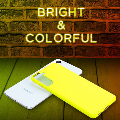 NALIA Neon Silikonhülle für Samsung Galaxy S21 Plus – Soft-Touch & Signal-Neon – NEONSHOCK (Matte Schutzhülle) – Marke aus Berlin Gelb NALIA Protective Hülle