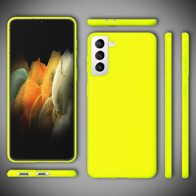 NALIA Neon Silikonhülle für Samsung Galaxy S21 Plus – Soft-Touch & Signal-Neon – NEONSHOCK (Matte Schutzhülle) – Marke aus Berlin Gelb NALIA Protective Hülle