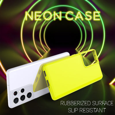NALIA Neon Silikonhülle für Samsung Galaxy S21 Ultra – Soft-Touch & Signal-Neon – NEONSHOCK (Matte Schutzhülle) – Marke aus Berlin Gelb NALIA Neon Hülle