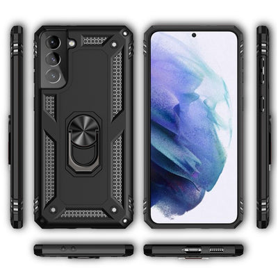 NALIA Panzerhülle für Samsung Galaxy S21 – Ring-Ständer 360° & Magnet-Halterung Kompatibel – RINGDEFEND (Stoßfestes Outdoor Case) – Marke aus Berlin NALIA Protective Hülle