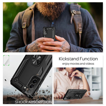 NALIA Outdoor Ring Hülle Samsung Galaxy S21 Case 360° stoßfest NALIA Protective Hülle