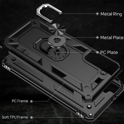 NALIA Panzerhülle für Samsung Galaxy S21 – Ring-Ständer 360° & Magnet-Halterung Kompatibel – RINGDEFEND (Stoßfestes Outdoor Case) – Marke aus Berlin NALIA Protective Hülle